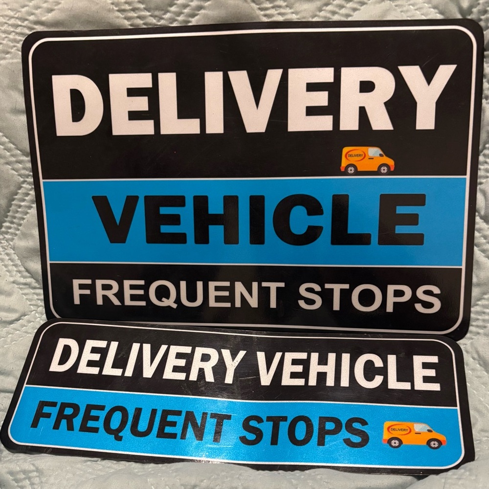 Delivery Vehicle Sign Set with Bold Design